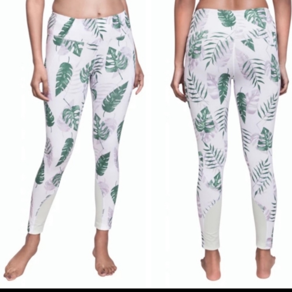 Satva Loka Leaf Print High Waist Legging
